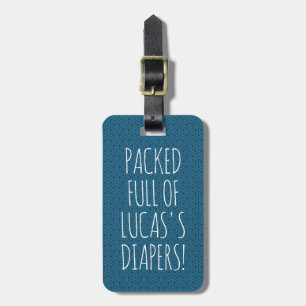 Funny Parenting Jokes with Bishamon-kikkou pattern Luggage Tag