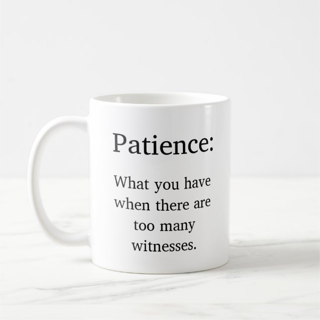 Funny Parenting Patience Definition Coffee Mug (Left)