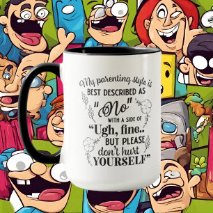 funny parenting word art mug