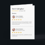 Funny Parents Son Star Rating Review Birthday Card<br><div class="desc">This funny birthday card features a layout like an online review website. There are two editable reviews, including the names, photos and text. This is perfect for parents giving a card to their adult son. Add your son's name and star rating. You can further edit the design in the Zazzle...</div>