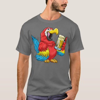 Funny parrot is drinking a beer from a mug T-Shirt