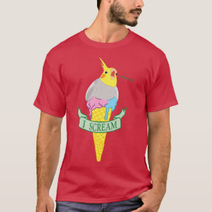 Funny Parrot Pet Doodle I Ice Cream Cockatiel T-Shirt