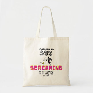 Funny Parrot Screaming Cartoon Style Tote Bag