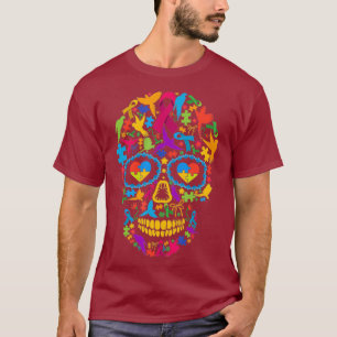 Funny Parrot Skull Autism Awareness Animals T-Shirt