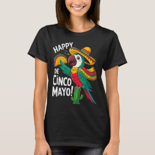 Funny parrot sombrero hat cinco de mayo T-Shirt