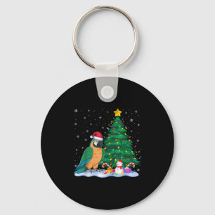 Funny Parrot Xmas Tree Lights Reindeer Hat Christm Key Ring