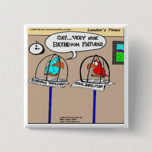 Funny Parrots Bathroom Fixtures Gifts & Tees 15 Cm Square Badge