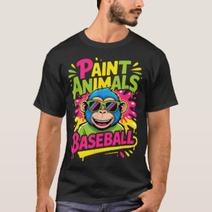 Funny party animals baseball monkey sunglasses Fun T-Shirt