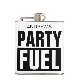 Funny Party Fuel hip flask gift with custom name