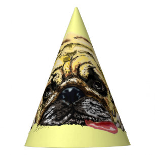 Funny Party Hat with Pug Dog - Your Colours