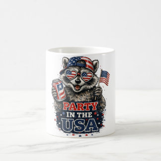 Funny Party In The USA Patriotic Racoon T-Shirt Coffee Mug