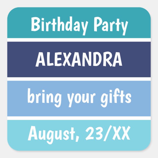 Funny Party Invitation Square Sticker (Front)