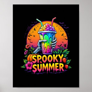 Funny Party Spooky Summer Drinks Summerween Vibes  Poster