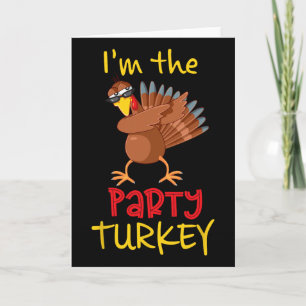 Funny Party Turkey Matching Family Group Thanksgiv Card