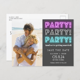 Funny Party We're Getting Married Save the Date Announcement Postcard