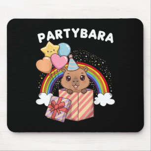 Funny Partybara Capybara Happy Birthday Kids Boys Mouse Pad
