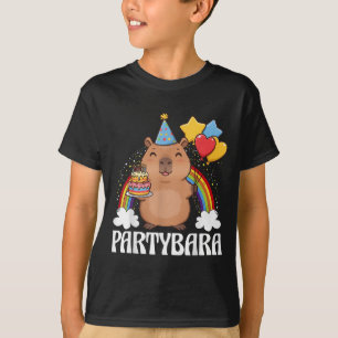Funny Partybara Capybara Happy Birthday Kids Boys T-Shirt