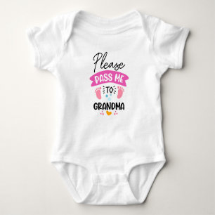 funny pass Grandma word art  girls Baby Bodysuit