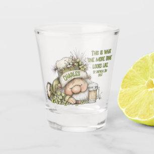 Funny Passed-Out Leprechaun Illustration Shot Glass