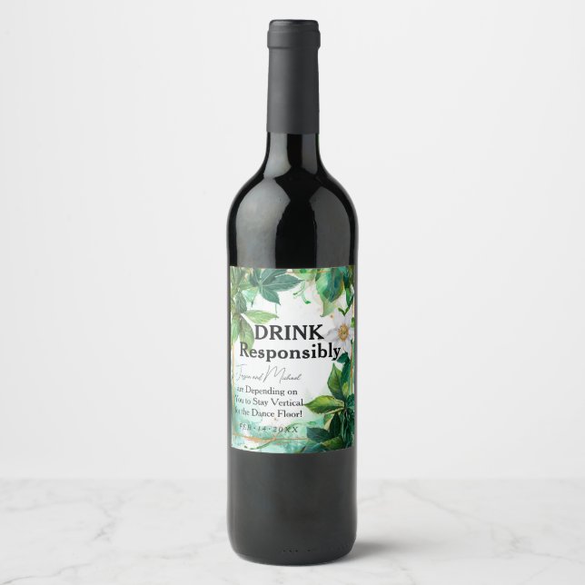 💍Funny Passiflora Serenity  Wine Label (Front)