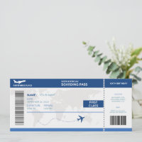 Funny passport, boarding pass ticket 6th birthday