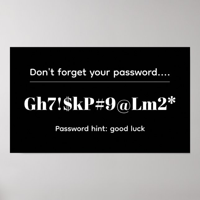 Funny Password Poster (Front)