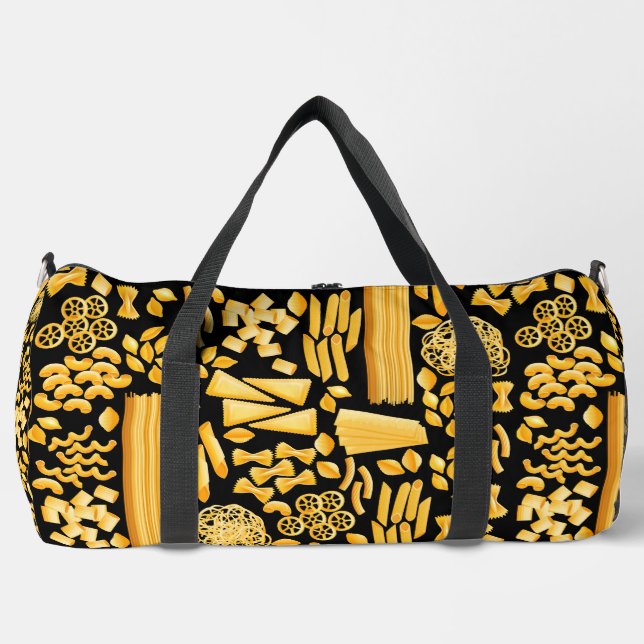 funny pasta print noodles pattern  duffle bag (Front)