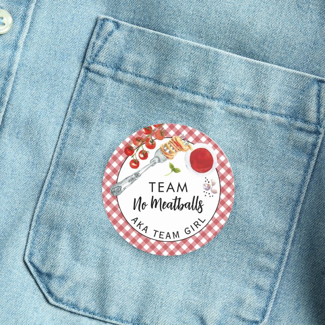 Funny Pasta Team Girl Gender Reveal Party Vote Classic Round Sticker (Creator Uploaded)