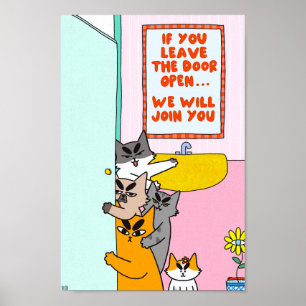 Funny Pastel Humourous Cat Poster