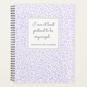 Funny Pastel Leopard Print Pattern Purple Planner