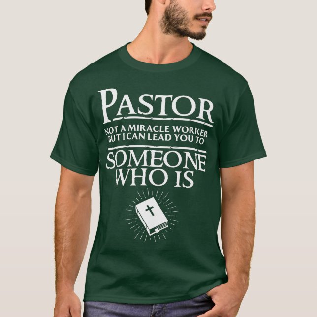 Funny Pastor Gift For Men Cool Christian Church T-Shirt (Front)