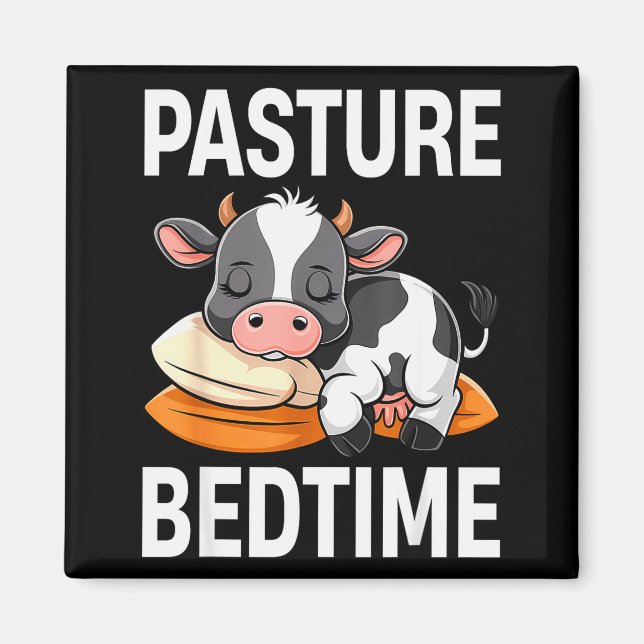 Funny Pasture Bedtime Cute Cow Pajamas Pj Sleep  Magnet (Front)