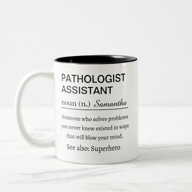 Funny Pathologist Assistant Definition Two-Tone Coffee Mug (Left)
