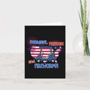 Funny Patriotic America Flag Golf 4th Of July Card