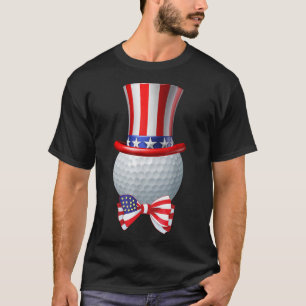Funny Patriotic America Flag Golf 4th Of July Mum T-Shirt