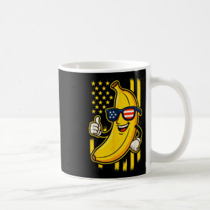 Funny Patriotic Banana American Flag Sungles Retro Coffee Mug