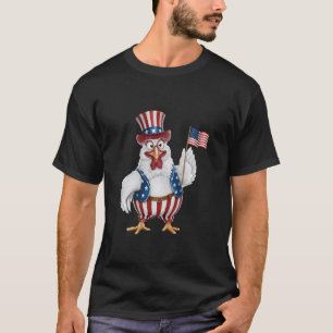 Funny Patriotic Chicken American Pride 4th of July T-Shirt