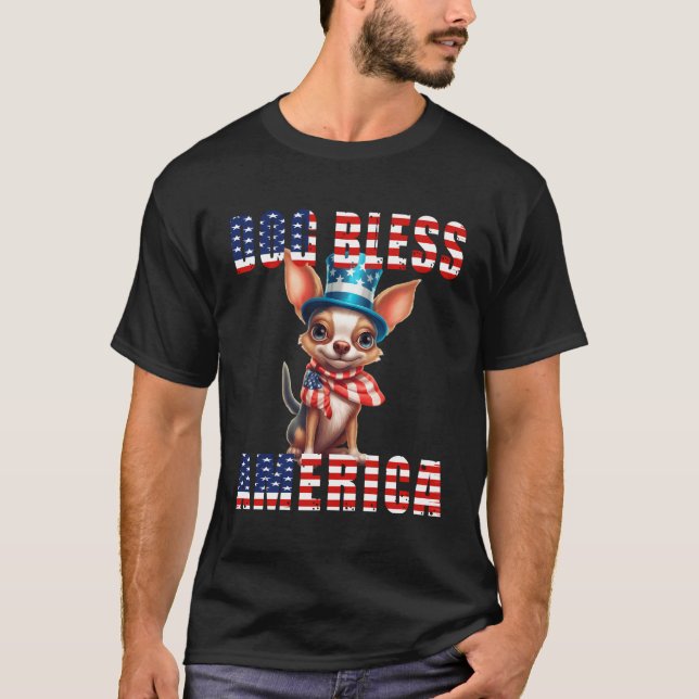 Funny Patriotic Chihuahua T-Shirt (Front)