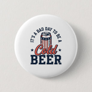 Funny Patriotic Cold Beer Vintage Vector Shirt Des 6 Cm Round Badge