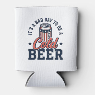 Funny Patriotic Cold Beer Vintage Vector Shirt Des Can Cooler