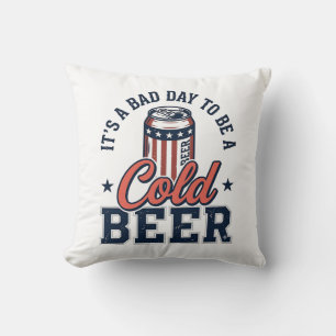 Funny Patriotic Cold Beer Vintage Vector Shirt Des Cushion