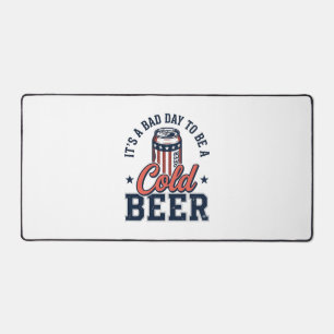 Funny Patriotic Cold Beer Vintage Vector Shirt Des Desk Mat