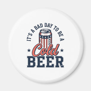 Funny Patriotic Cold Beer Vintage Vector Shirt Des Magnet