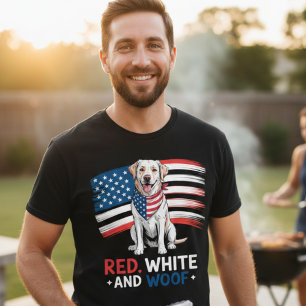 Funny Patriotic Dog Lover Red White And Woof Shirt