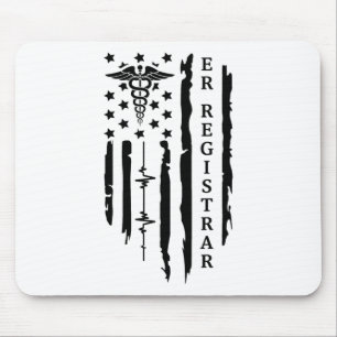 Funny Patriotic Er Registrar Nurse Gift Usa Flag 4 Mouse Pad