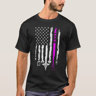 Funny Patriotic EVS USA Flag Nurses Week Gifts 4th T-Shirt