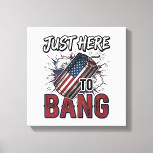 Funny Patriotic Firecracker Vintage 4th of July Sh Canvas Print