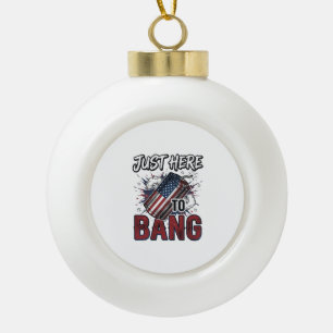 Funny Patriotic Firecracker Vintage 4th of July Sh Ceramic Ball Christmas Ornament