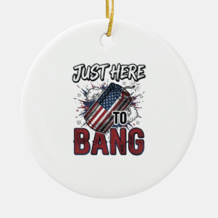 Funny Patriotic Firecracker Vintage 4th of July Sh Ceramic Tree Decoration