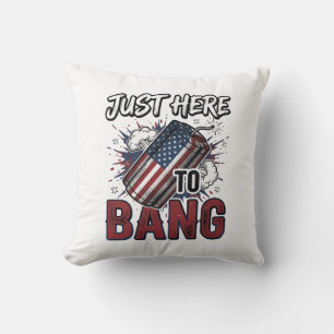 Funny Patriotic Firecracker Vintage 4th of July Sh Cushion